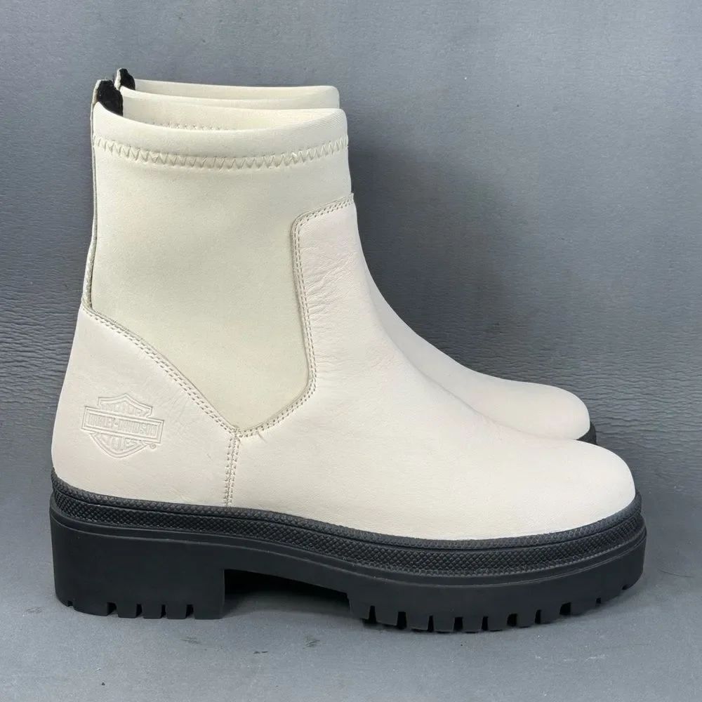 Harley-Davidson Women's Lenora-6 Boot shoes Off White size 5